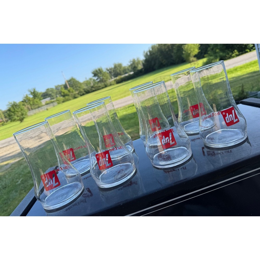 Vintage 7Up The Uncola Glasses Set of 8 Upside Down Logo 7-Up Co Soda Glassware